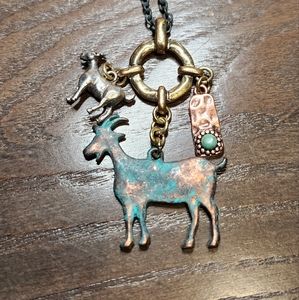 Goat necklace and earring set